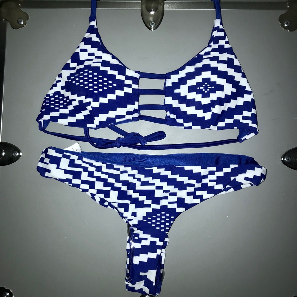Blue Aztec Design Bikini